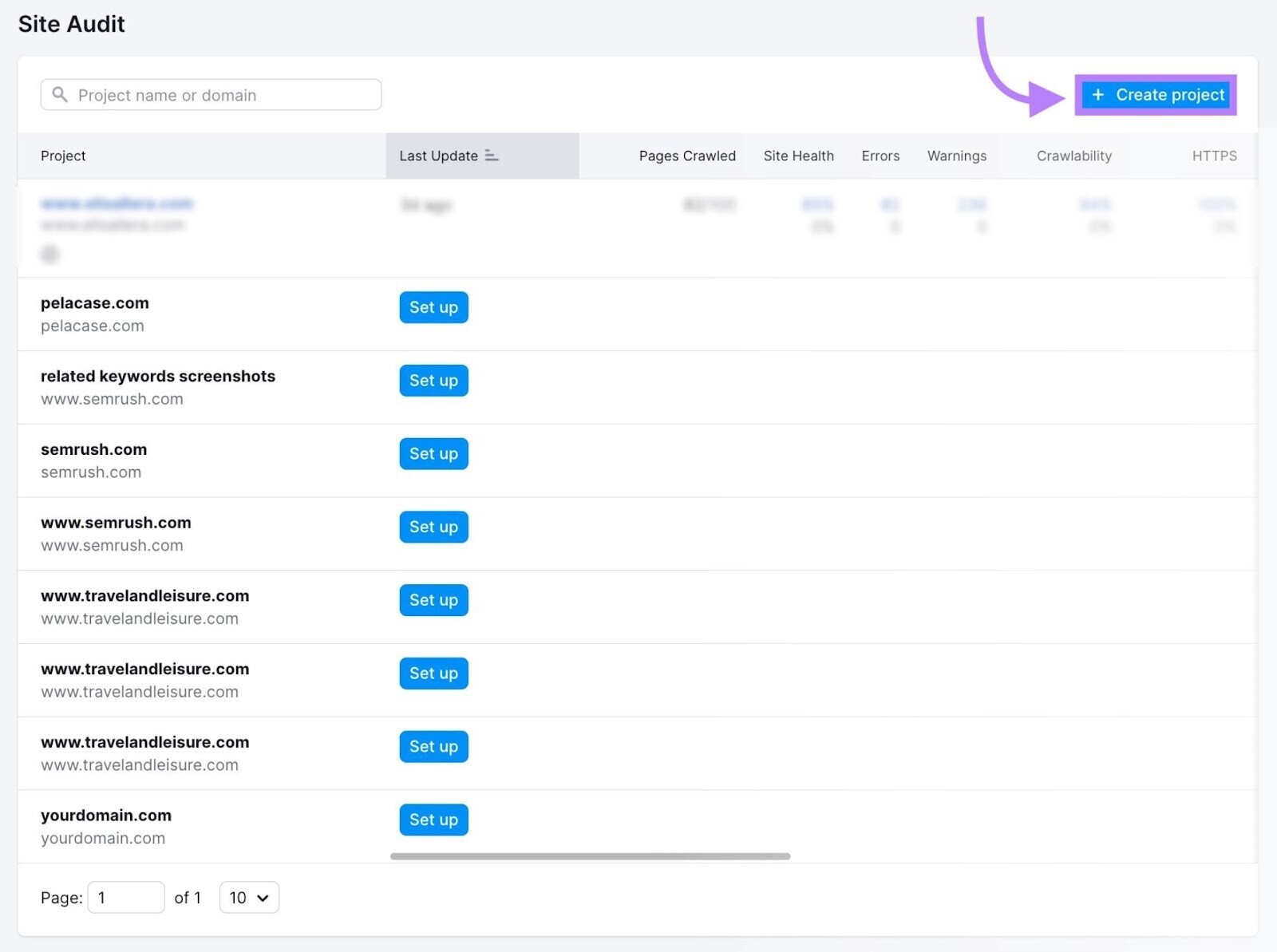 Create a project in 现场审核 tool