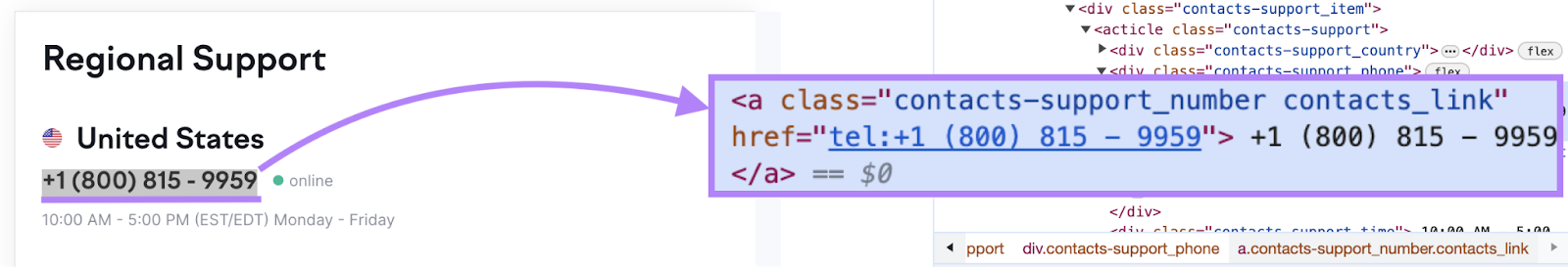An example of href=