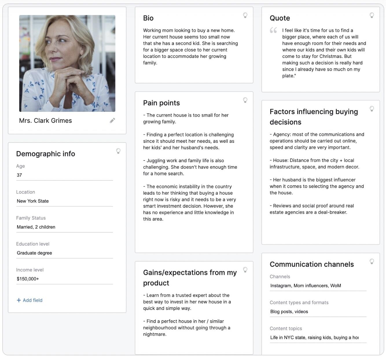 A detailed buyer persona build in Semrush 人物角色工具