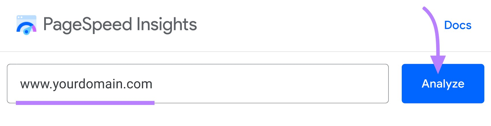 PageSpeed洞察 search bar