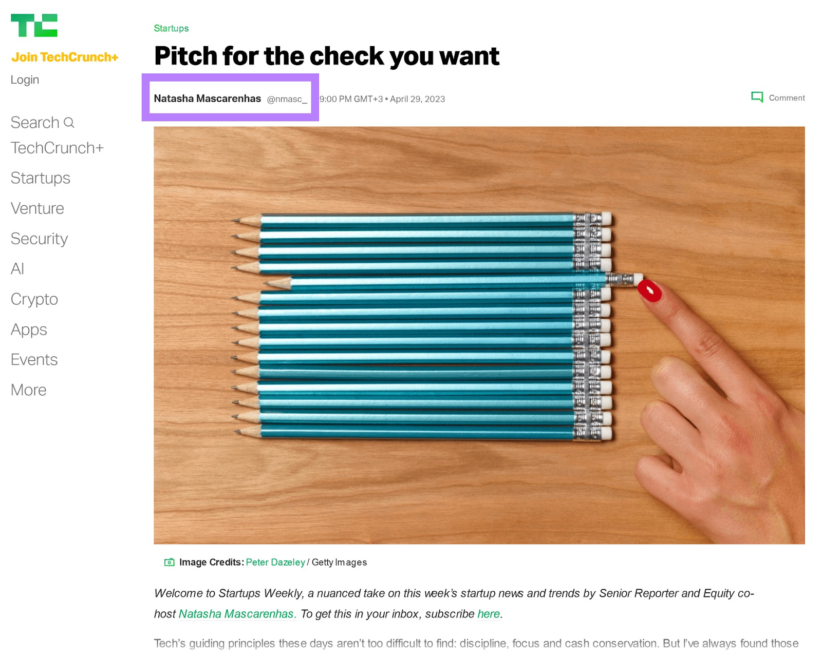 an example of article