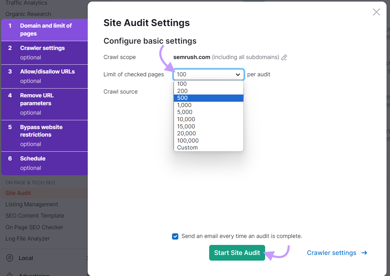 Configure basic setting in 现场审核 and click 