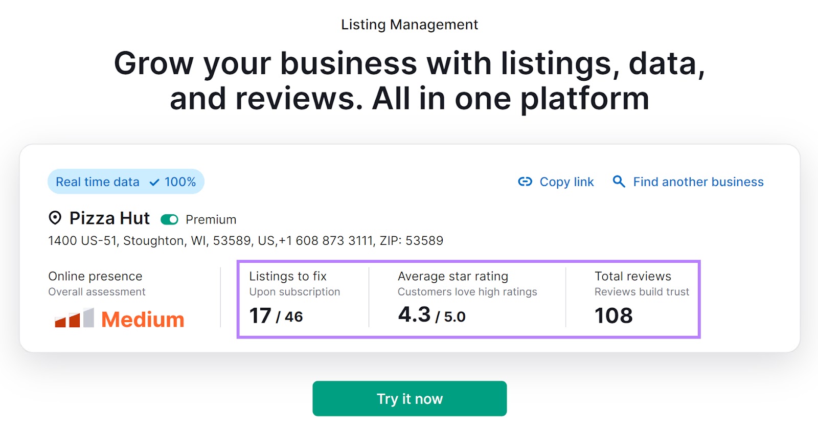 上市管理 tool summary report with the