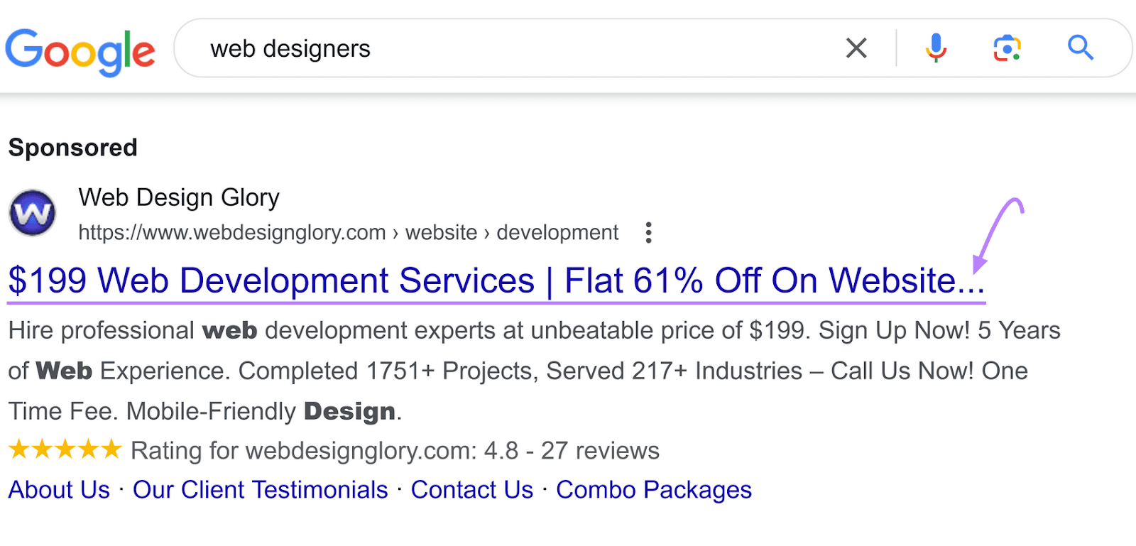 Google SERP的 for 