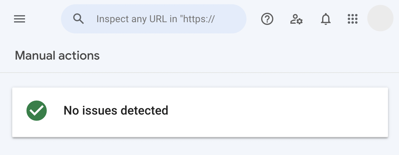 Manual actions section in Google 搜索 Console