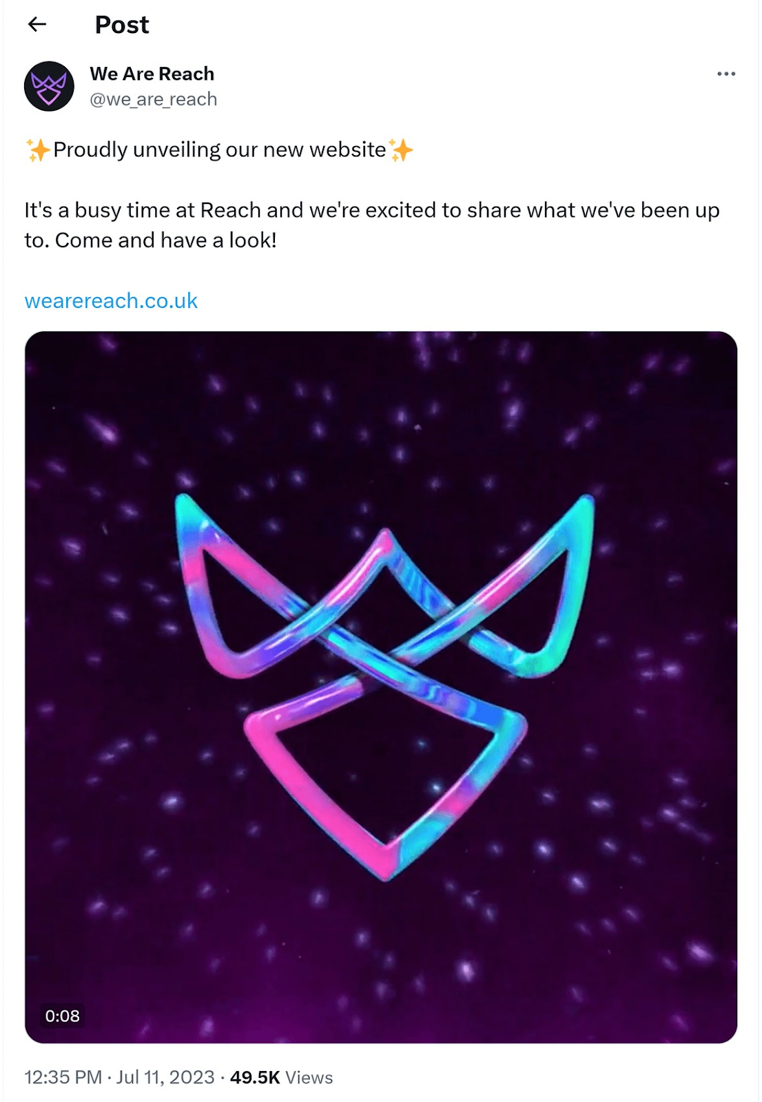 我们可以到达 announced the new website launch on social media