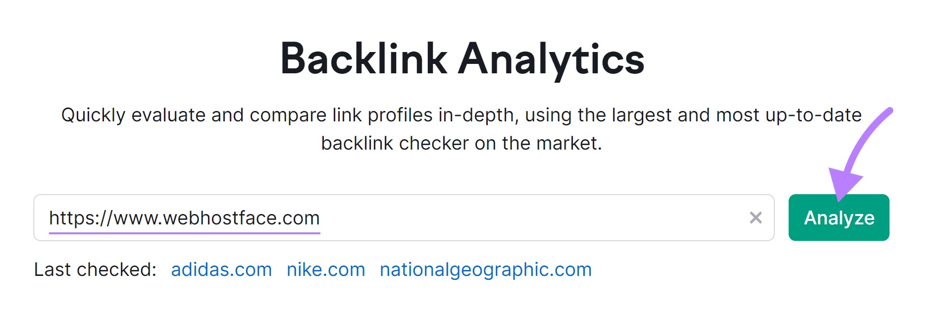 反向链接分析 with a competitor's URL