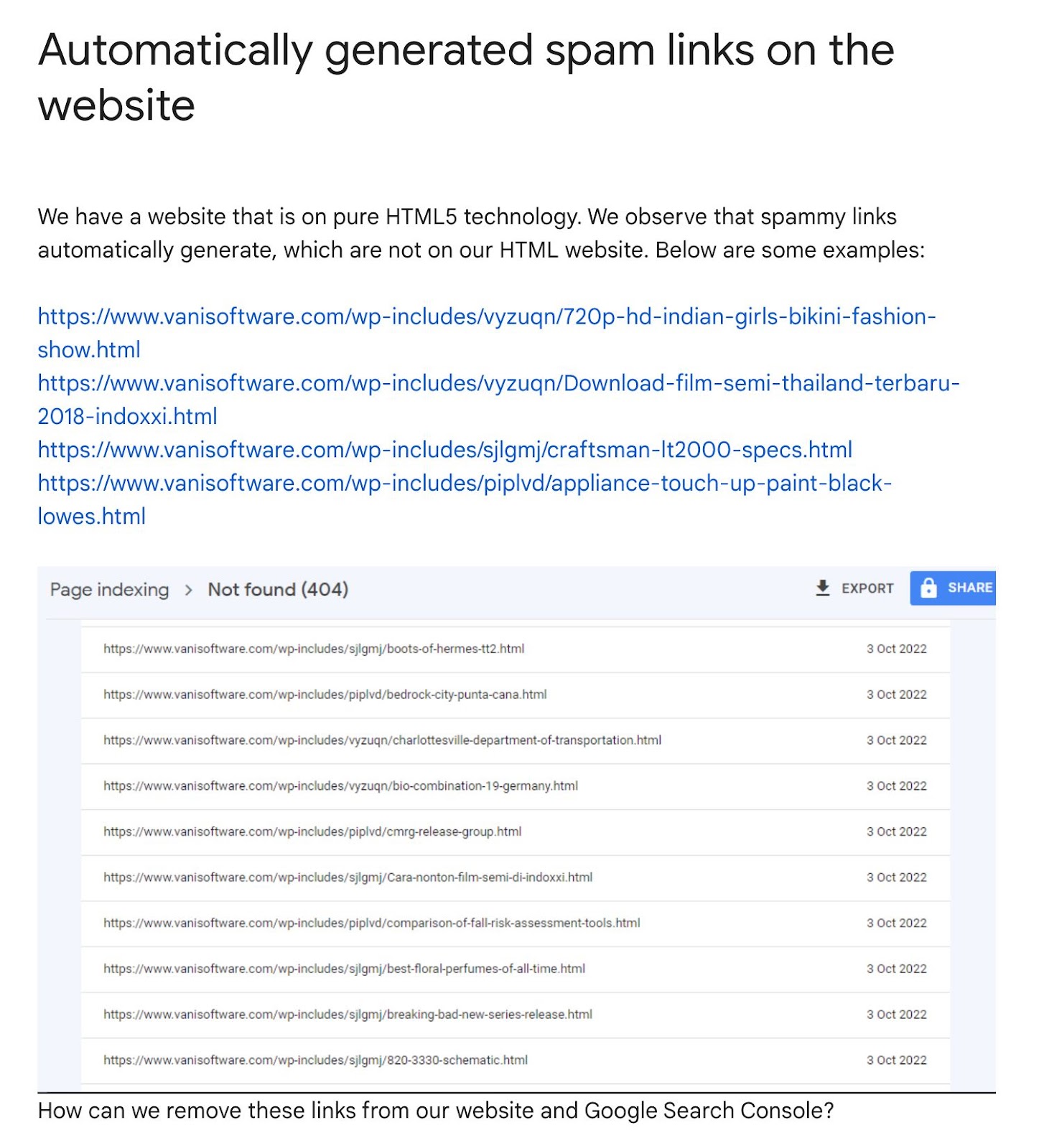 Search Con鞋底 Help on how to 删除有害的自动生成链接