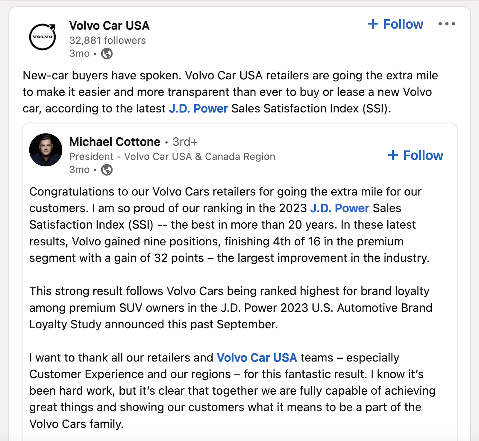 LinkedIn 职位 from Volvo Car USA