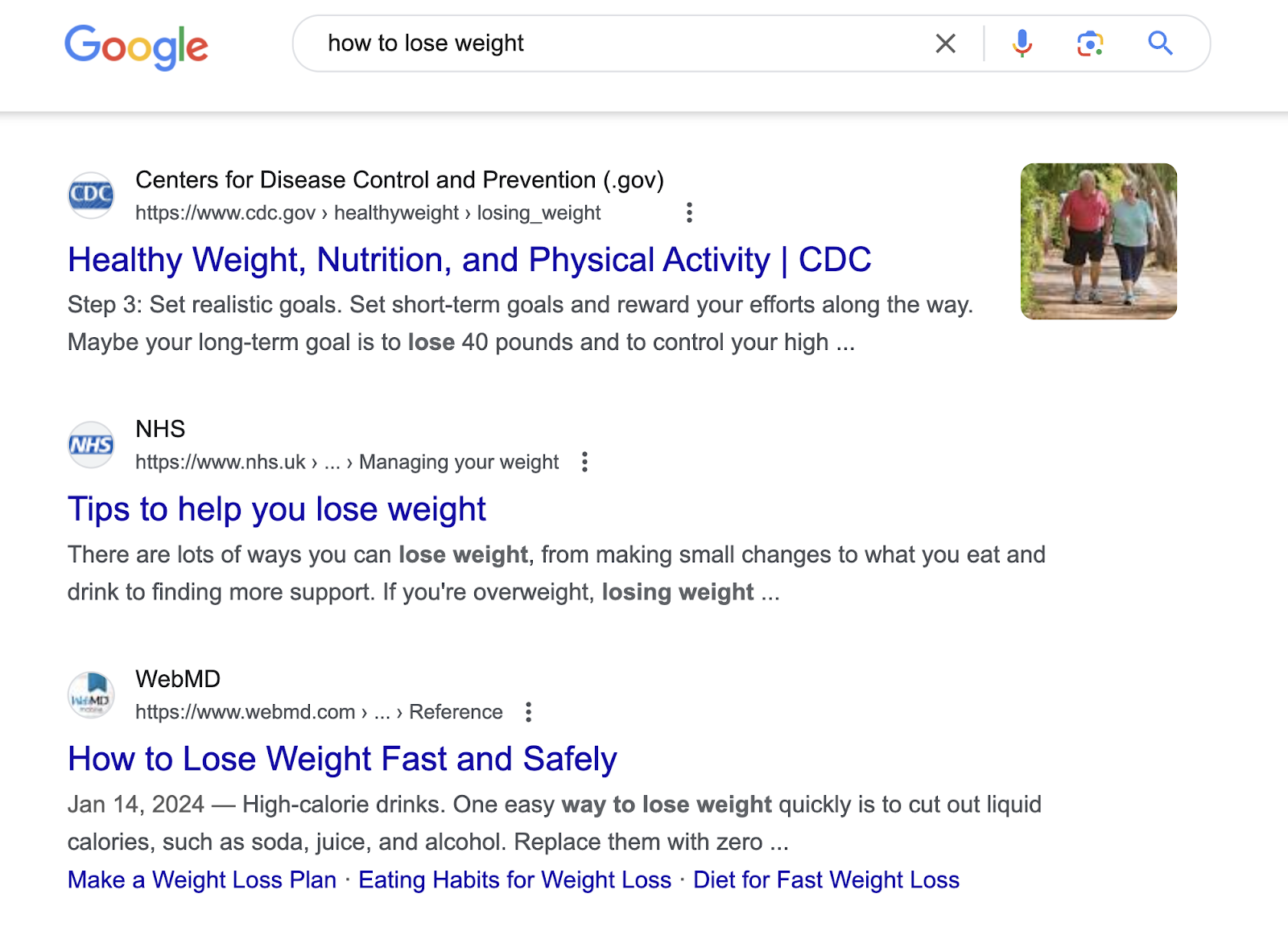 ranking organic pages for 