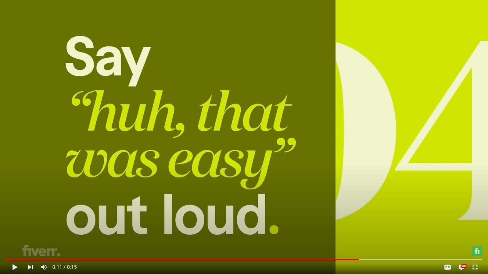 Fiverr's 视频广告 screenshot
