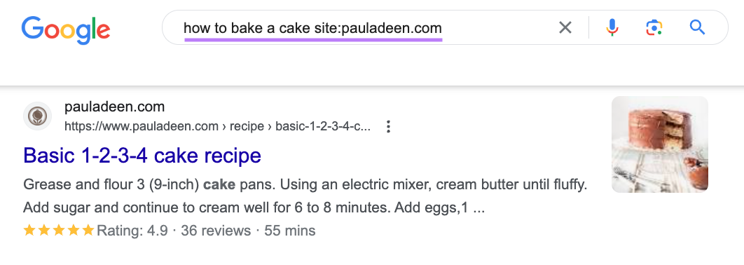 Google's first result for