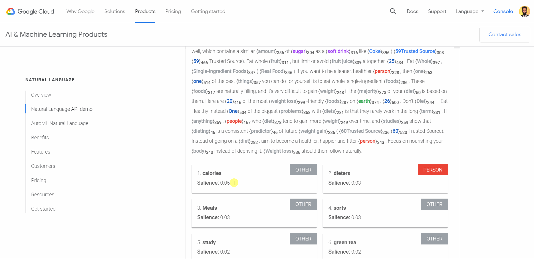 GIF using Google Sheet with Natural Language API