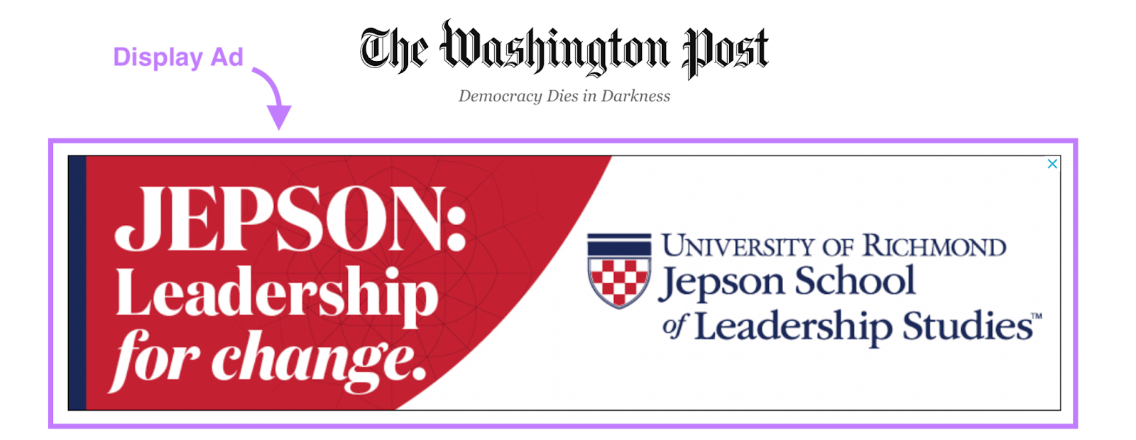 Google 显示网络 ad on The Washington Post