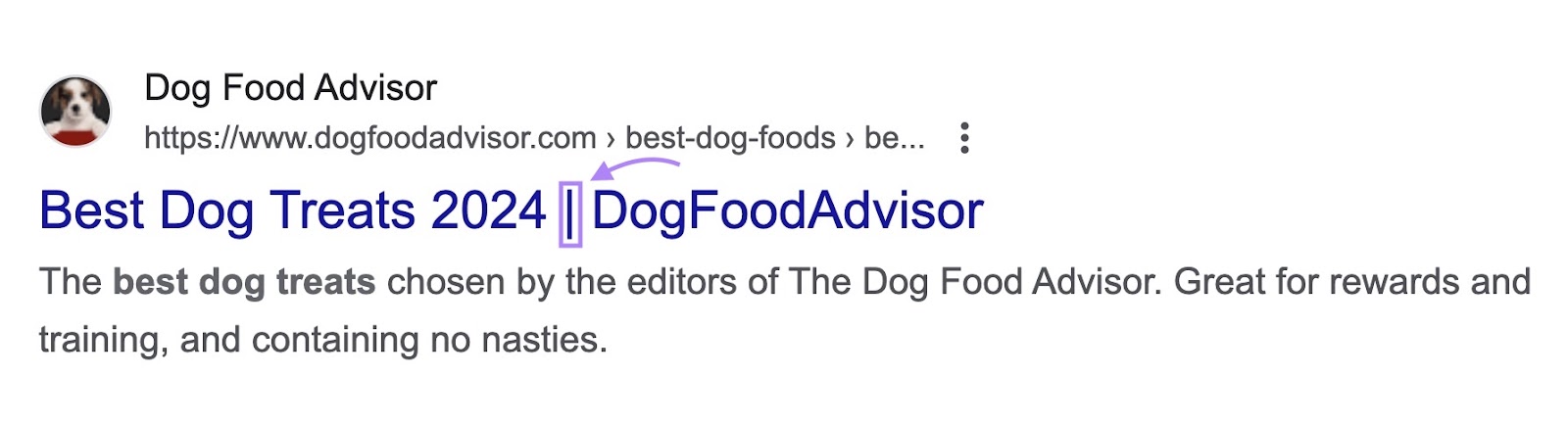 Title on SERP that reads: 