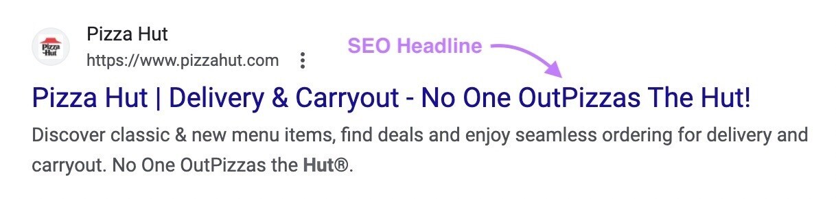 an example of SEO headline in SERP的