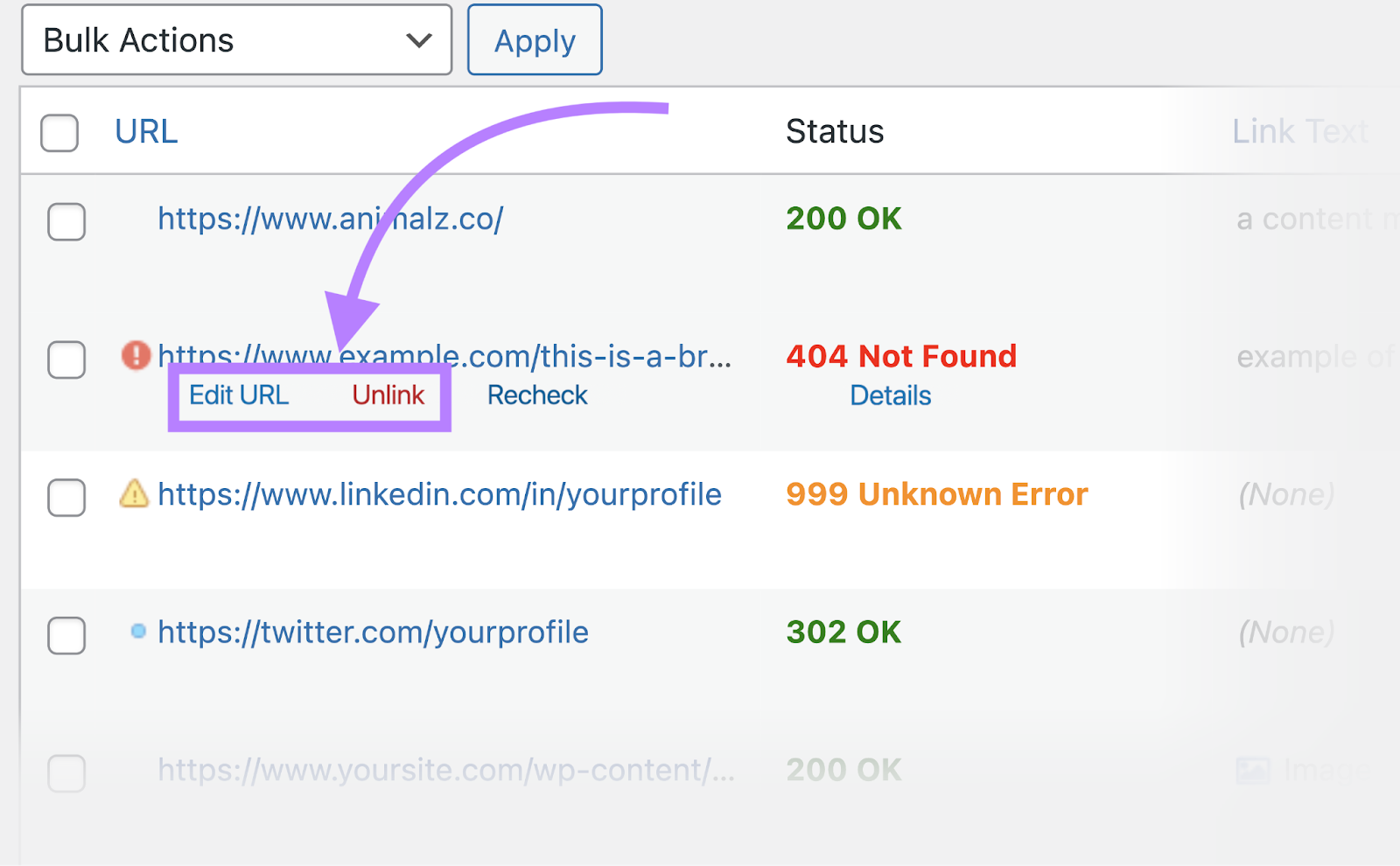 where to find “取消链接”button to remove the broken link