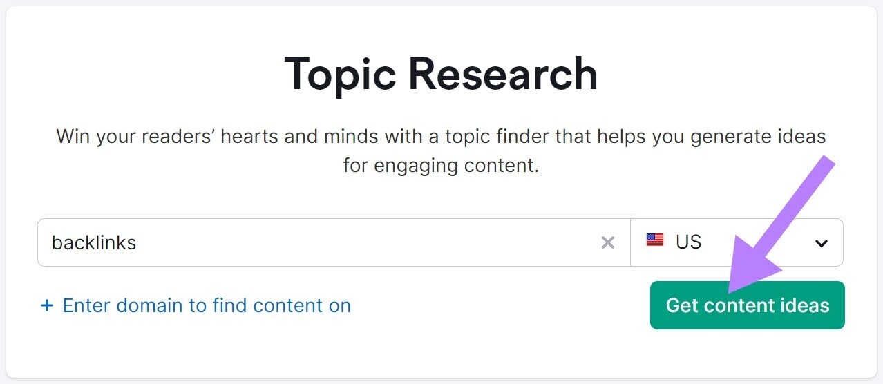 screenshot of 课题研究 tool search bar with “获取内容创意” button