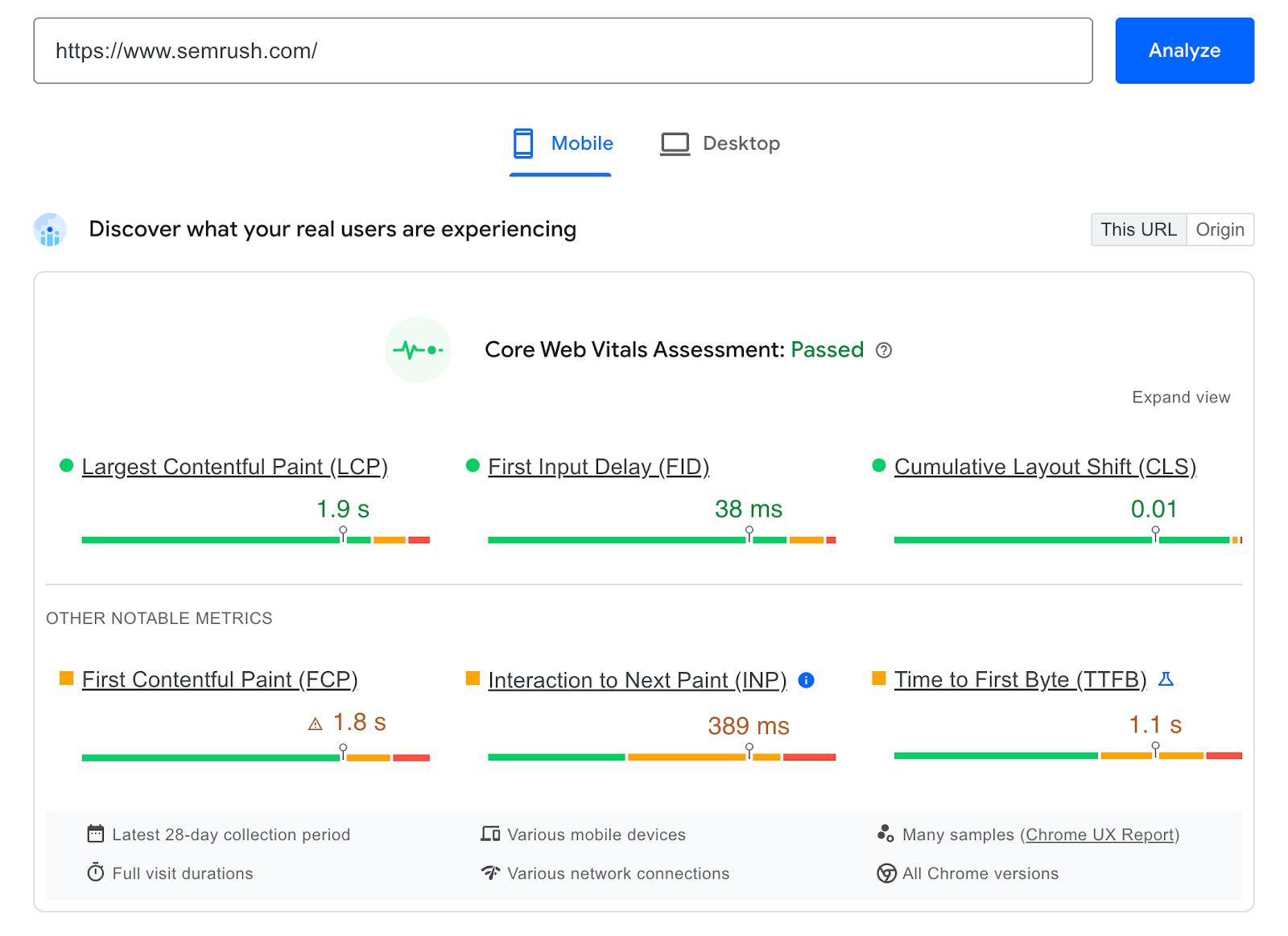 核心网络重要部件 assessment in PageSpeed洞察 tool