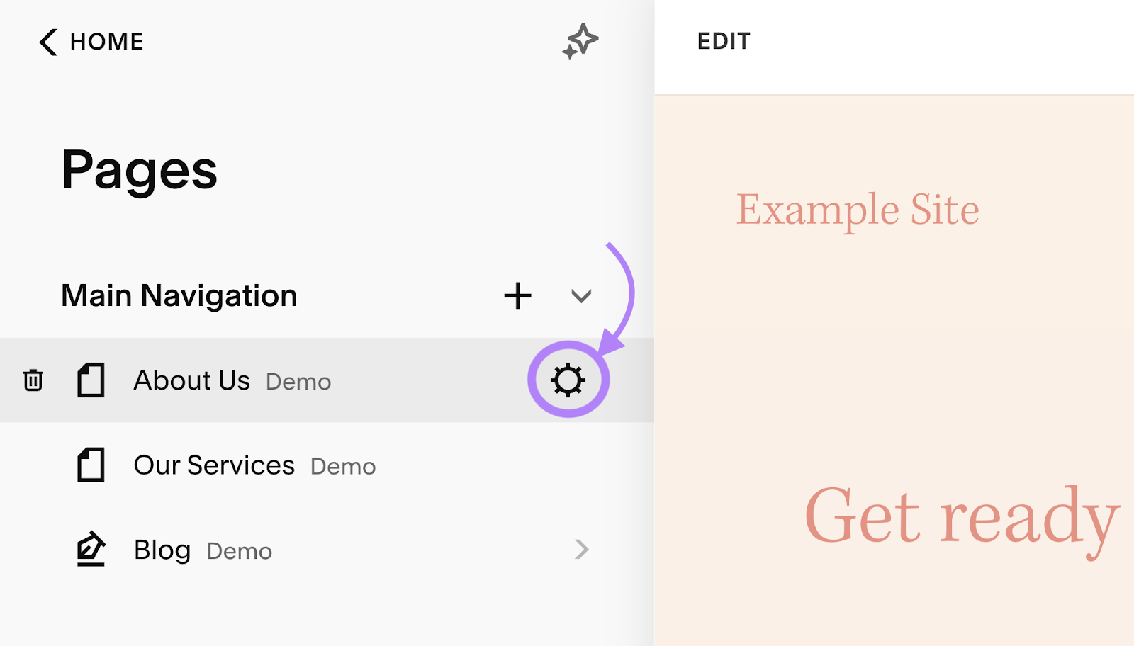 该cog icon selected next to