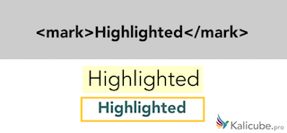 Example of semantic HTML5 tag - mark
