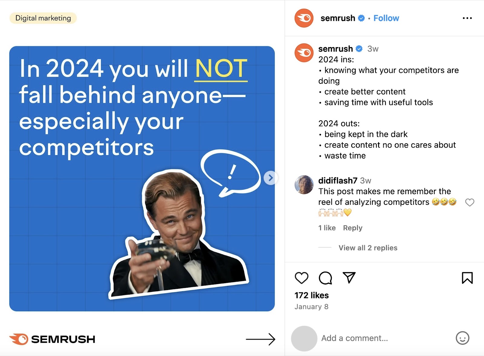 Semrush's Instagram 职位 on 2024 trends