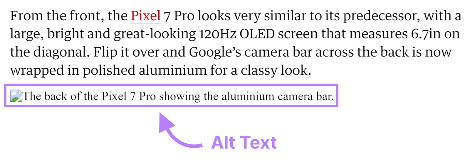 Alt文本 of a broken image as shown to users when visiting a blog post.