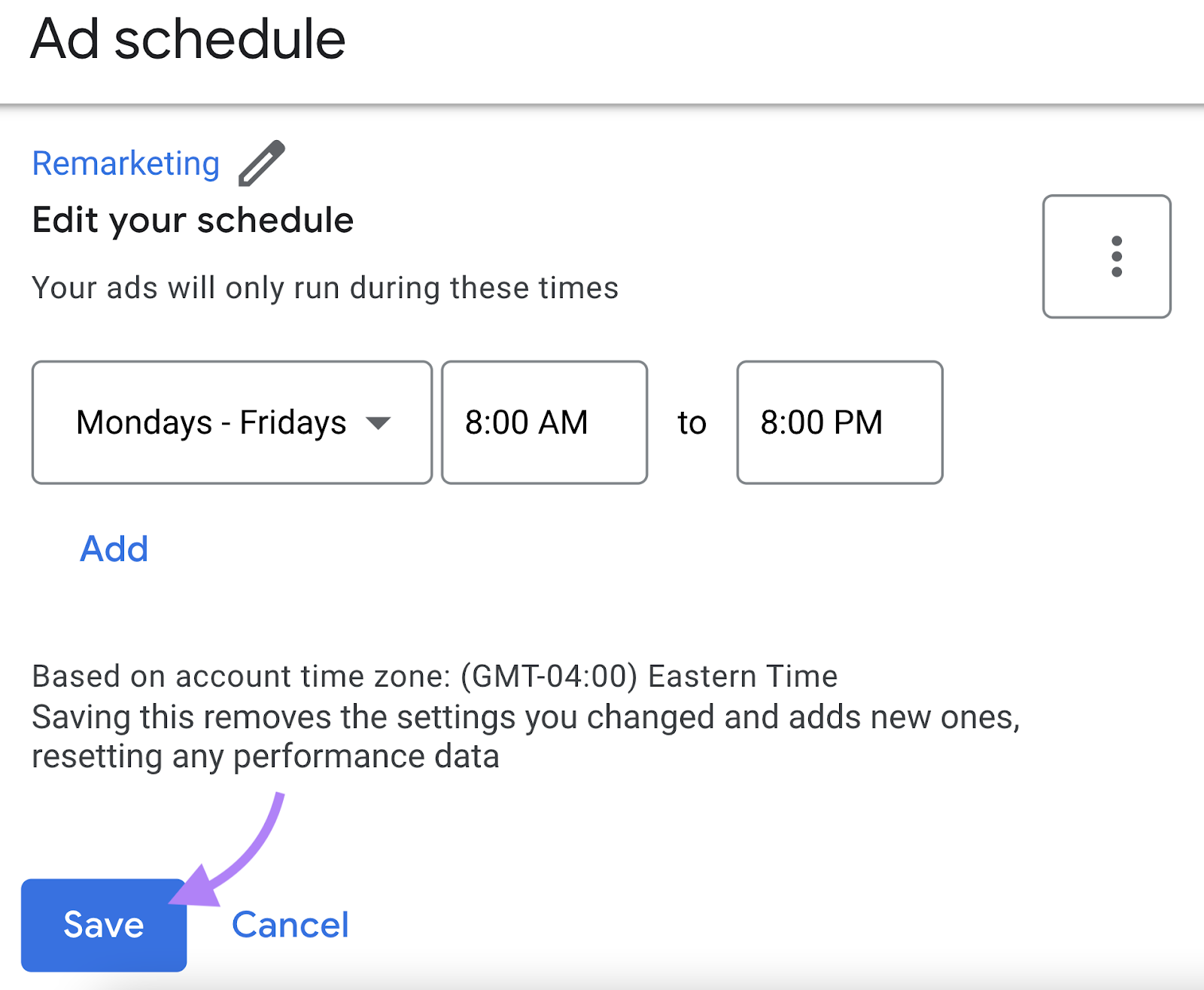 choose specific days and time in the 
