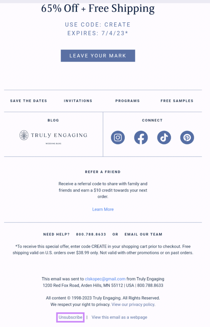 an example of newsletter with an 