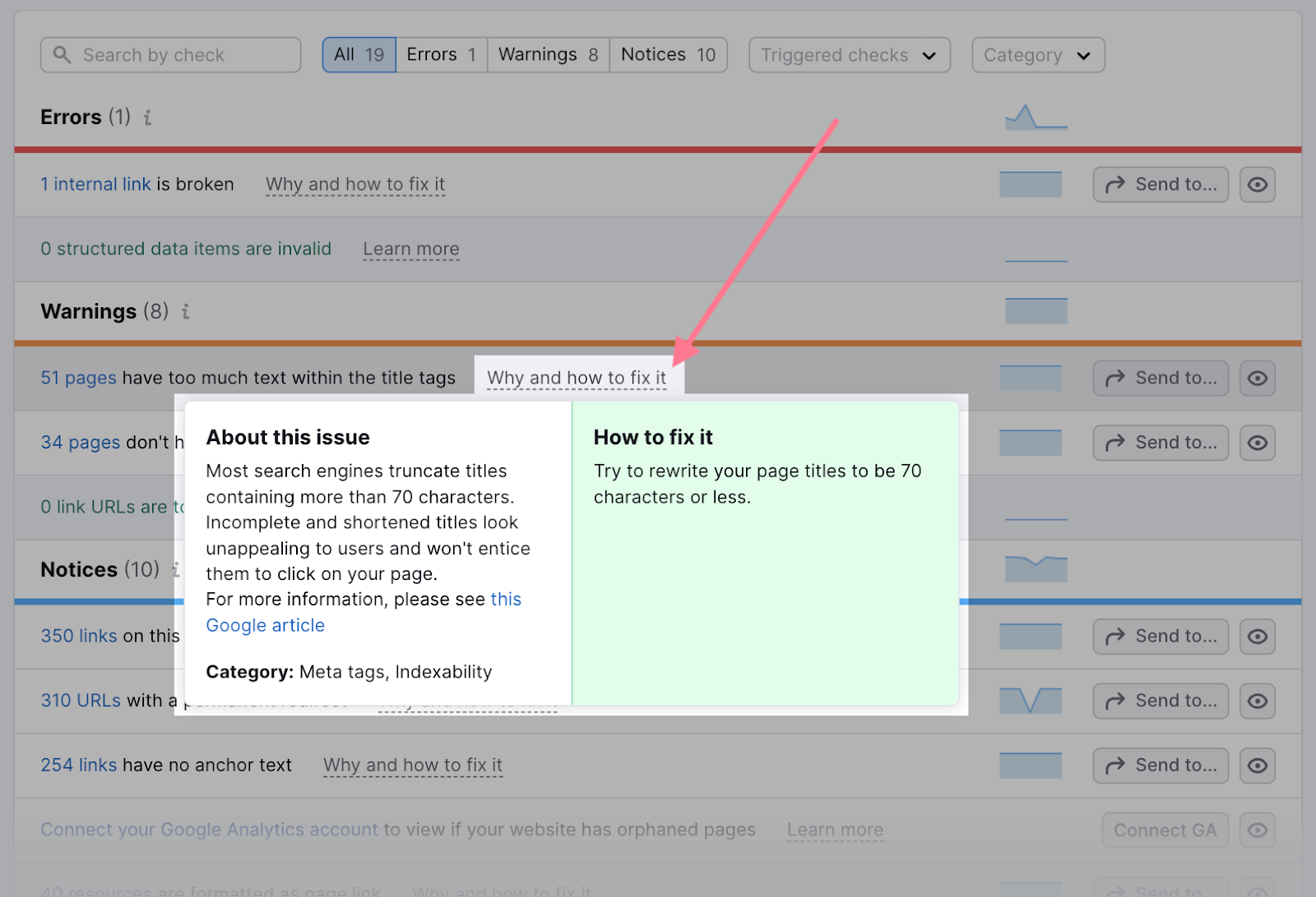 Why 和 how to fix it section in 现场审核 tool