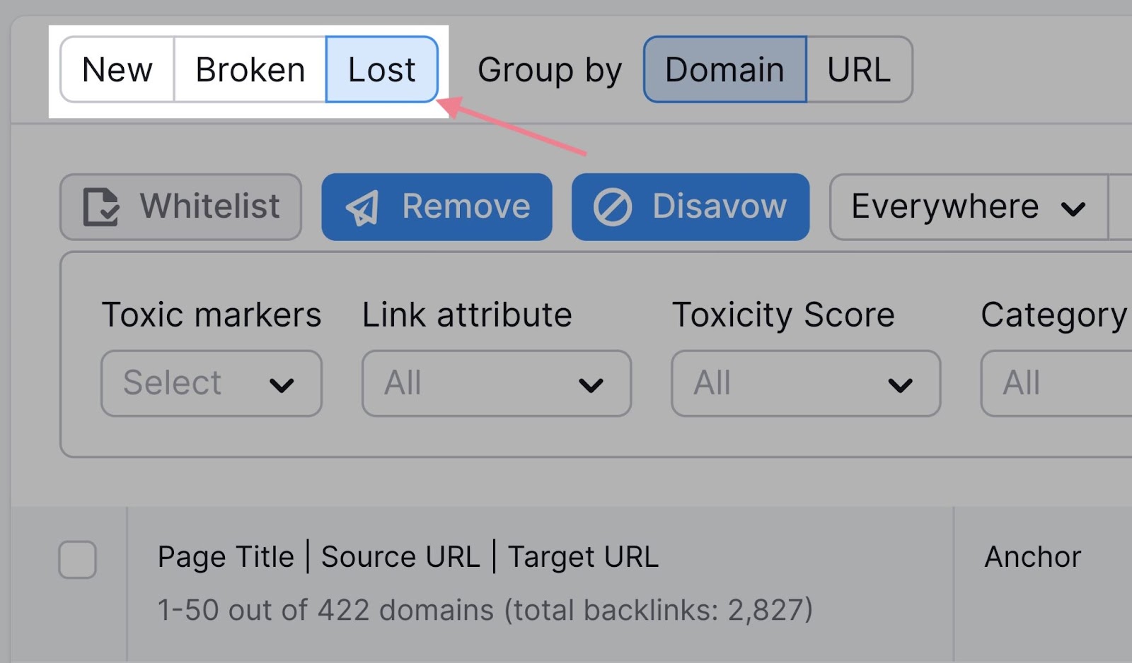 “迷失”box highlighted at the top of the list