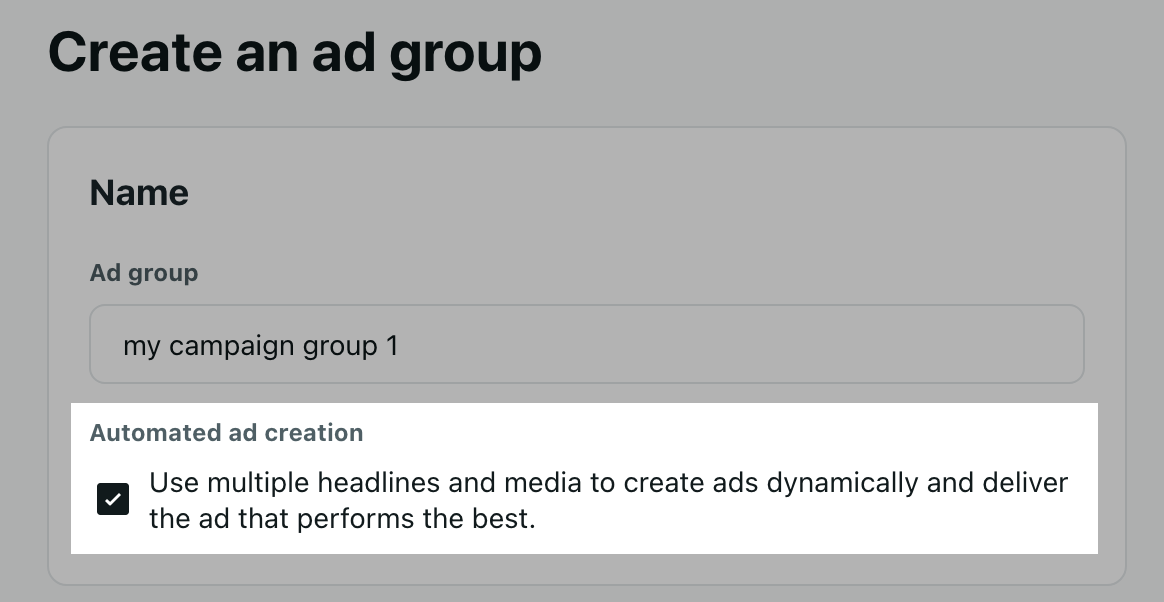 Automated ad creation box checked in setting up Reddit广告