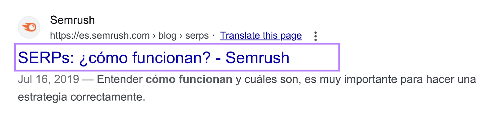 SERP 标题标签 in Spanish