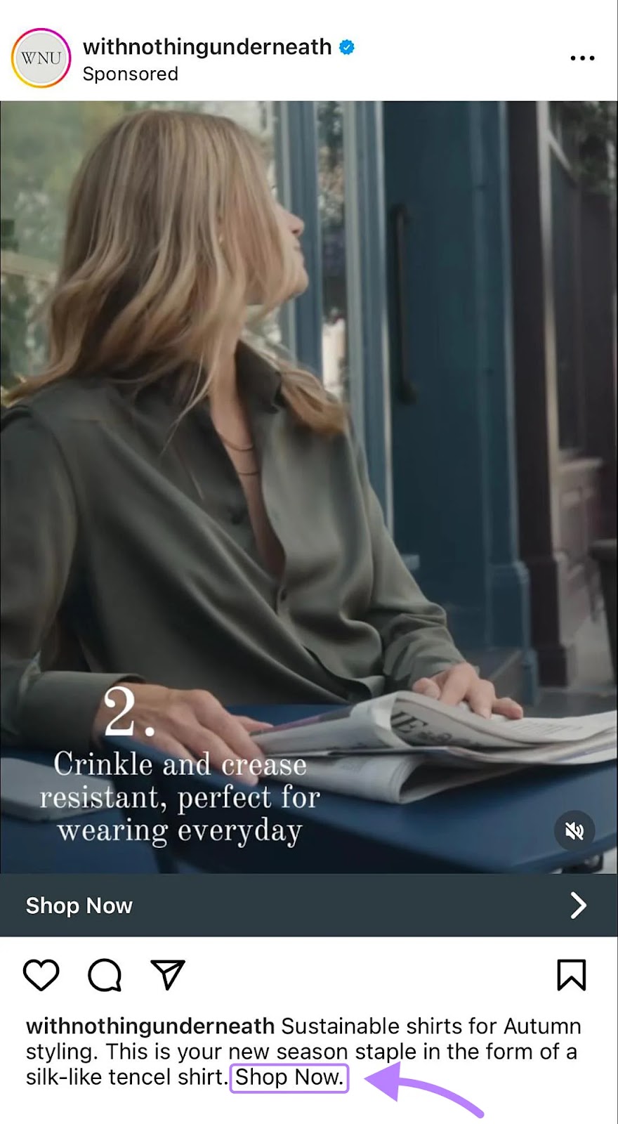 WNU's Instagram ad with 