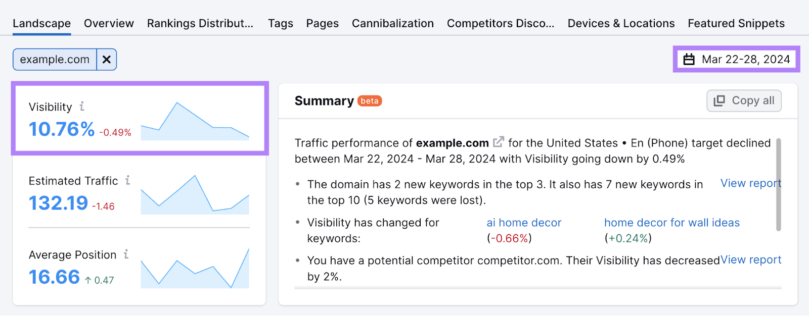 Visibility changes metrics highlighted in 位置跟踪 tool