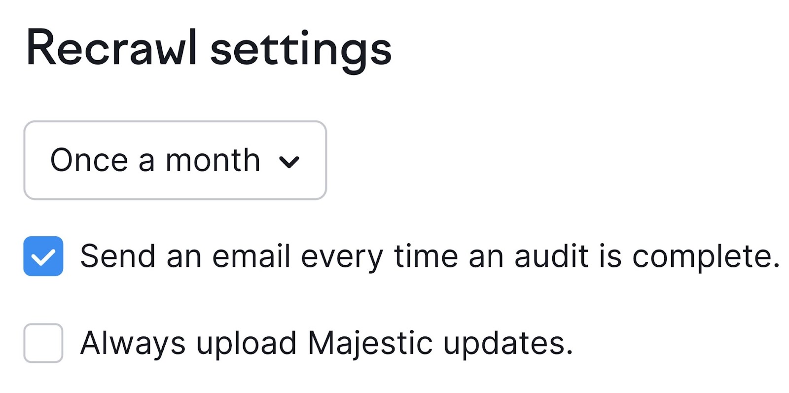 recrawl settings set to once a month in 反向审计 tool