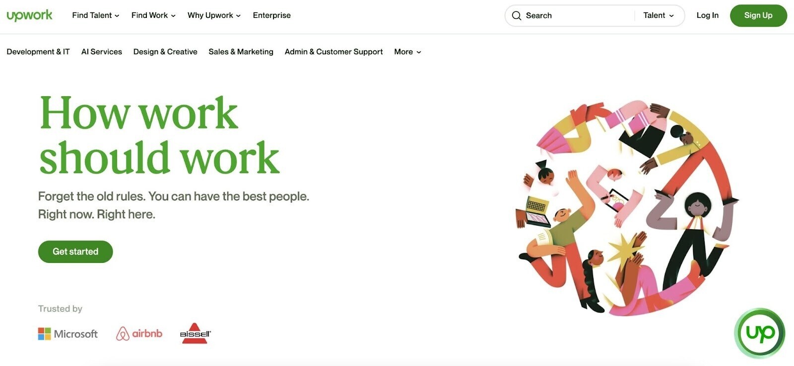 向上工作 homepage with title