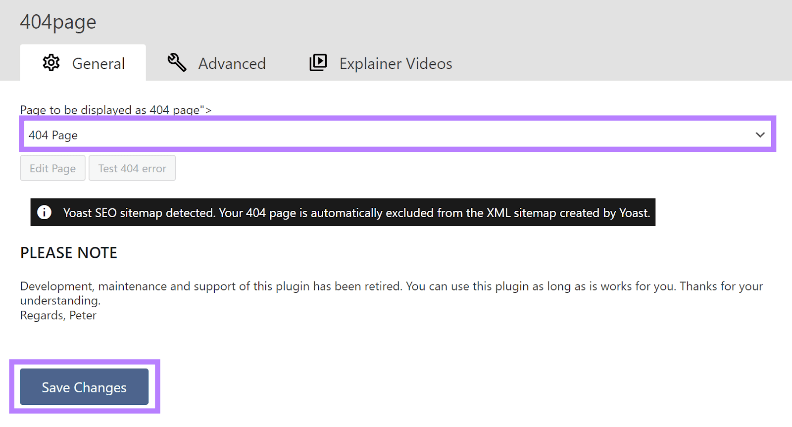 尤斯特搜索引擎优化 WordPress plugin interface for adding a custom 404 page.
