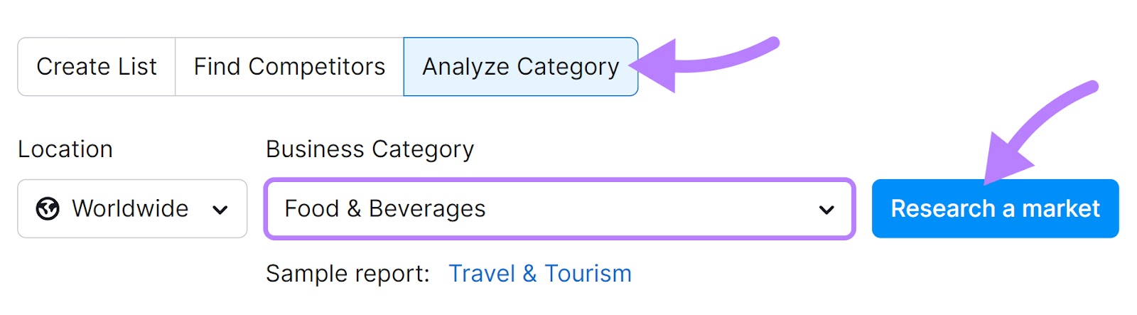 市场探索者 tool search for “Food和Beverages” category