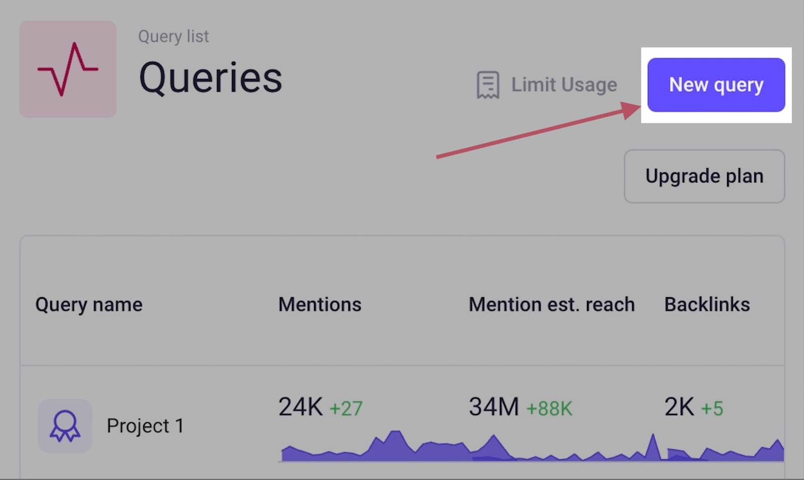 new query button in 品牌监控 app