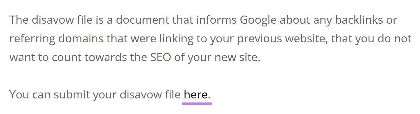 example of blog post sentence with anchor text “here