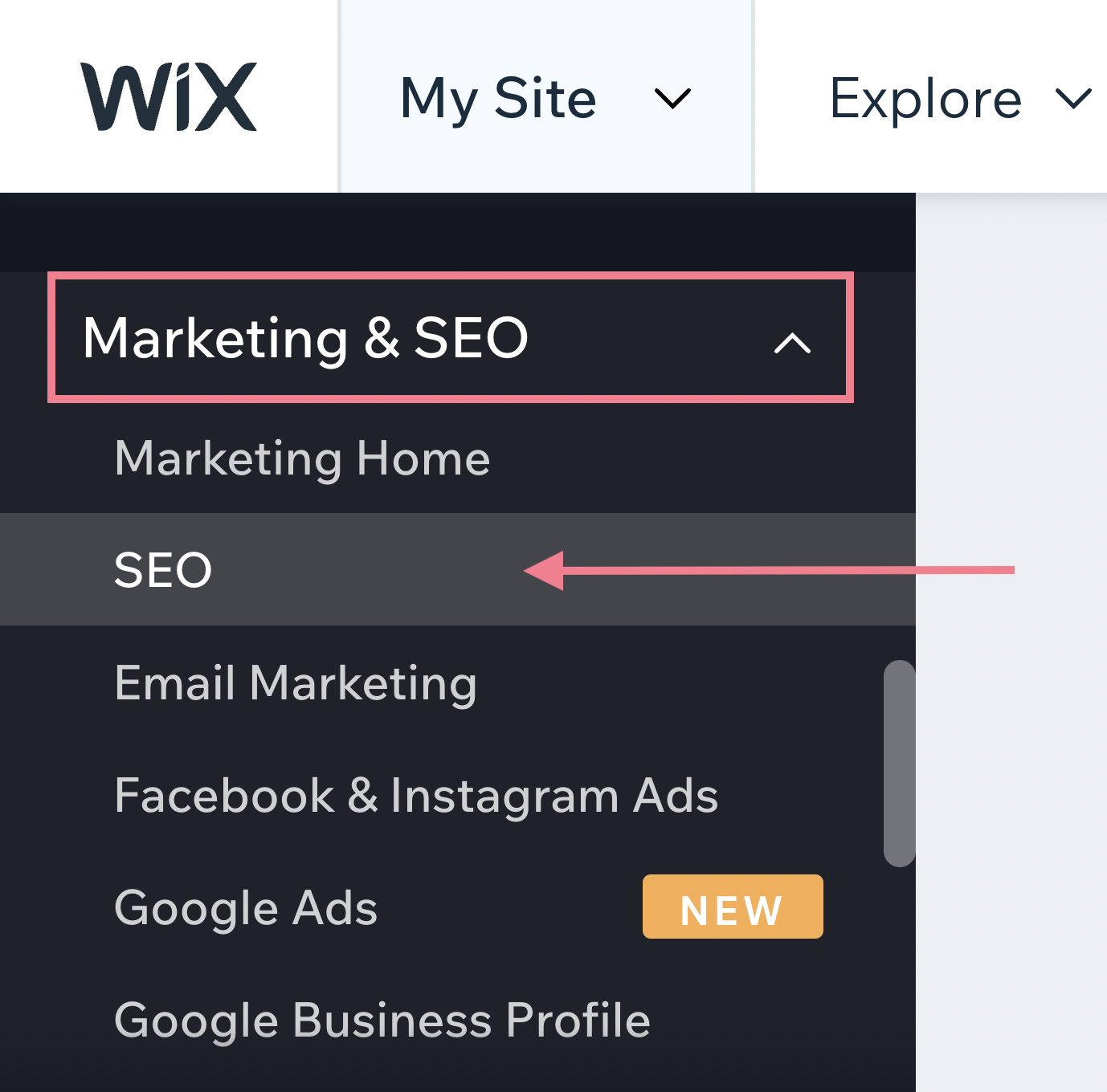 Navigate to 高级行政主任 section in Wix menu